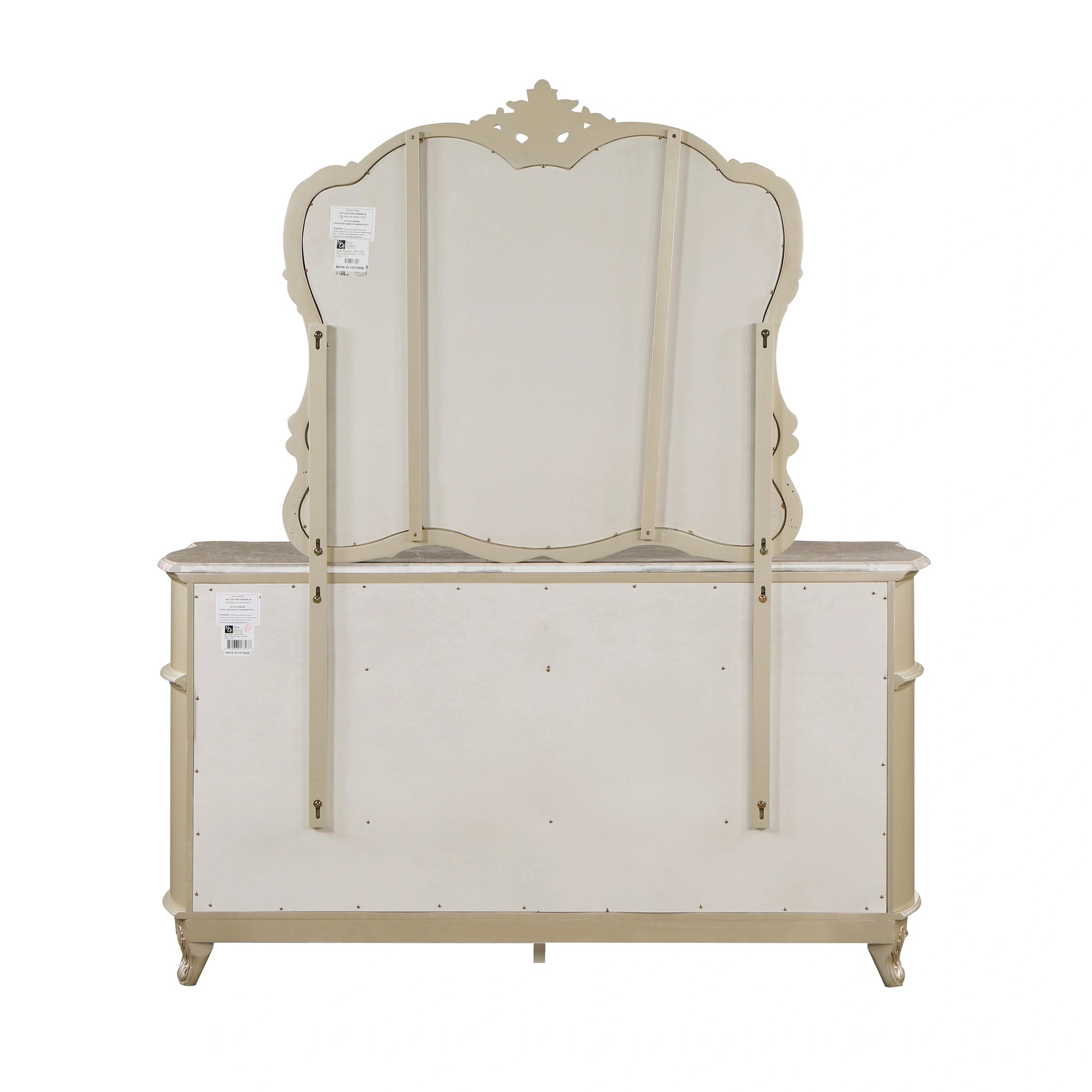 Monique Dresser W/Marble Top-Champagne