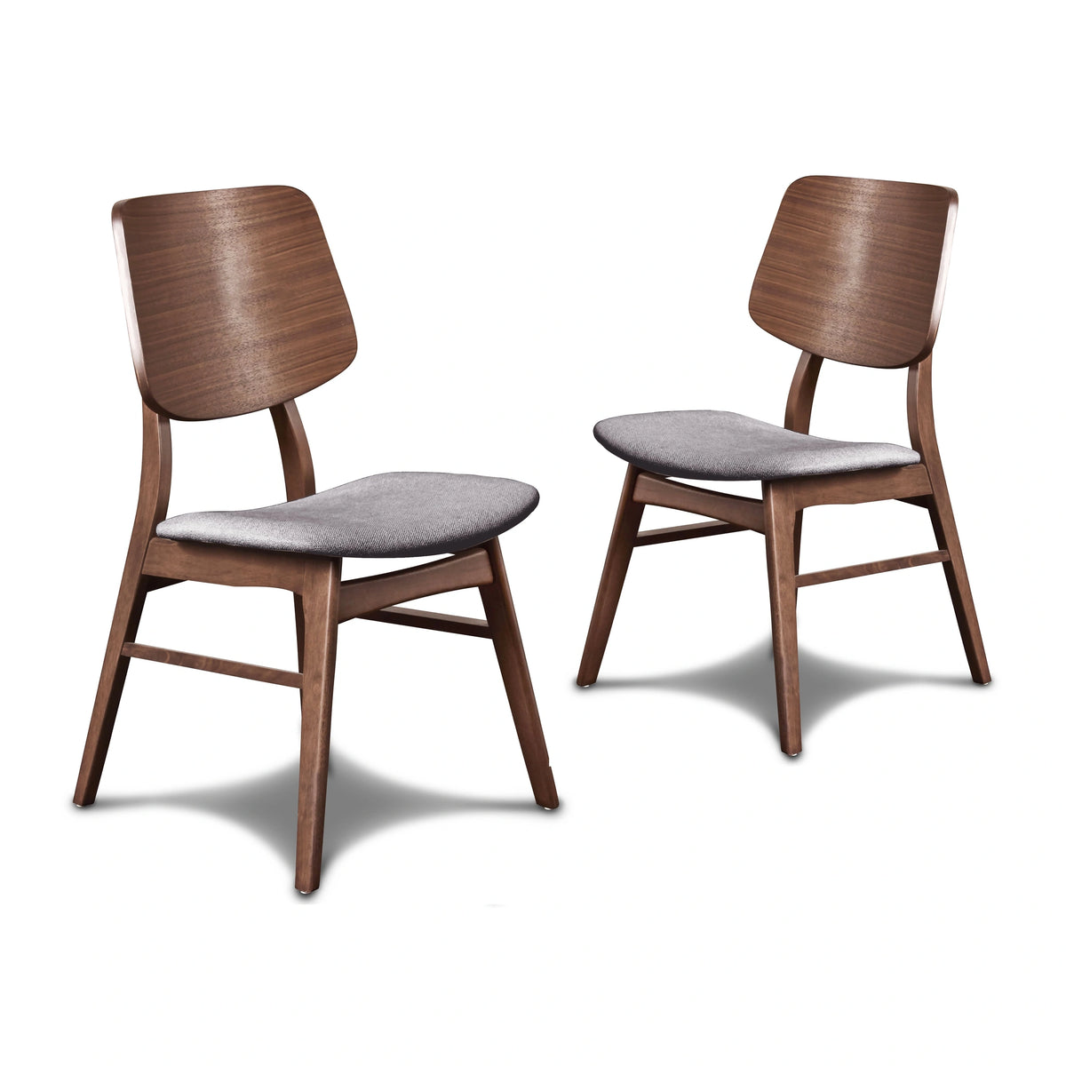 Oscar Chair With Dk Gray Cushion-Walnut