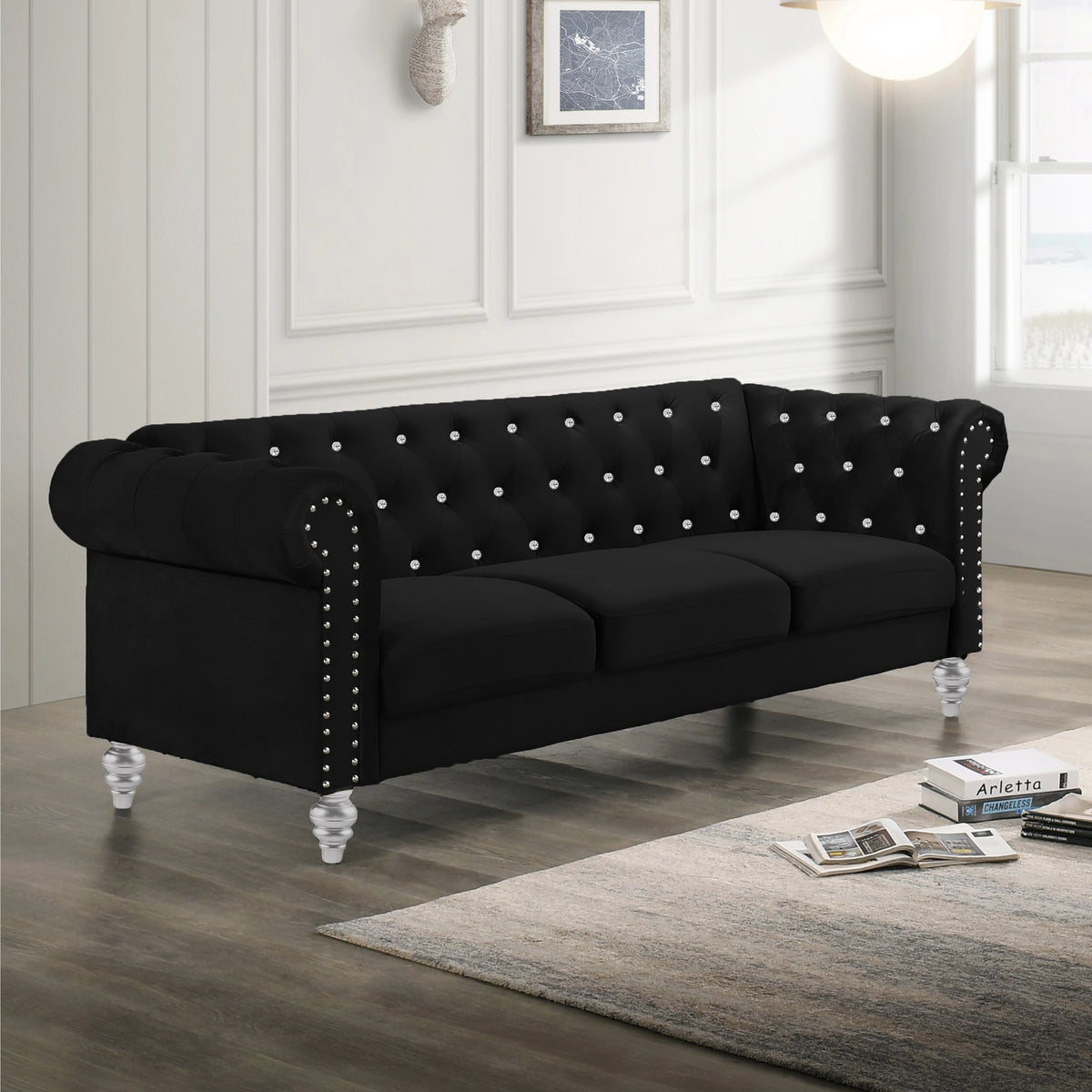 Emma Crystal Sofa-Black