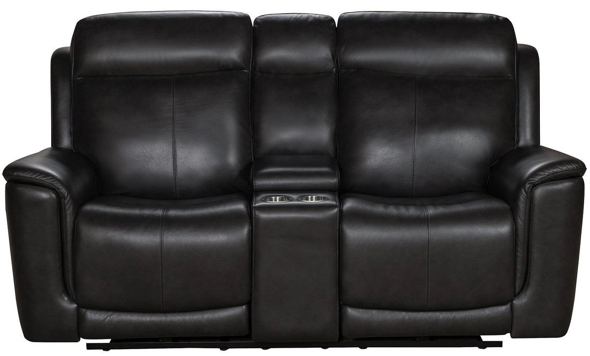BarcaLounger Burbank Reclining Loveseat w/ Power Headrest in Matteo-Smokey Gray