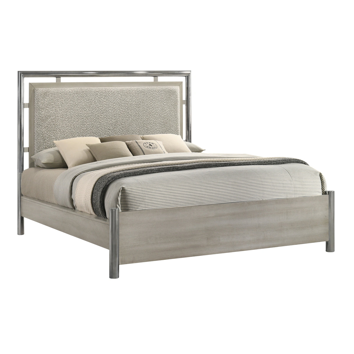 Lennox 6/6-6/0 Ek/Wk Headboard, Footboard & Slat Kit-Gray