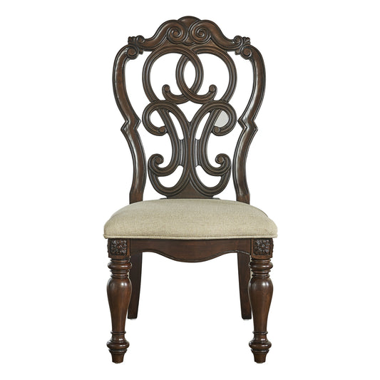 Steve Silver Royale Side Chair in Brown Pecan (Set of 2)
