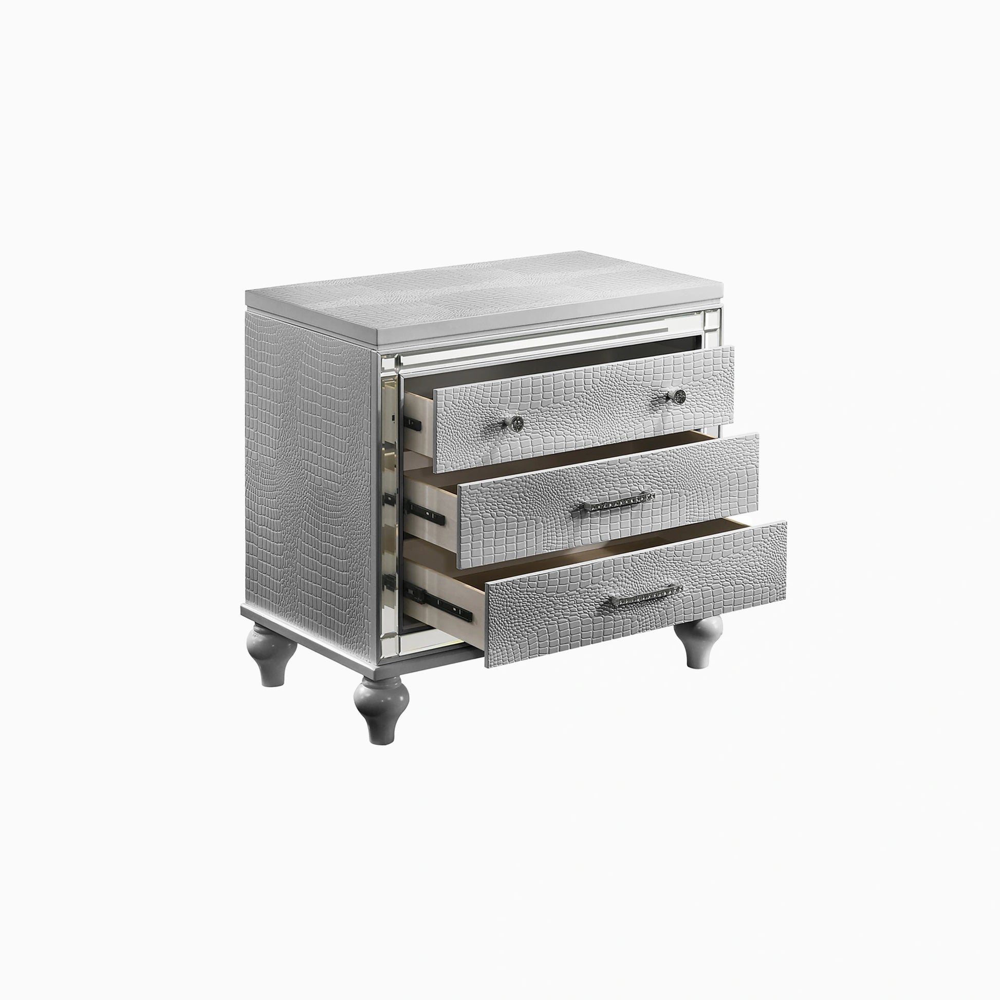 Valentino Nightstand-Silver