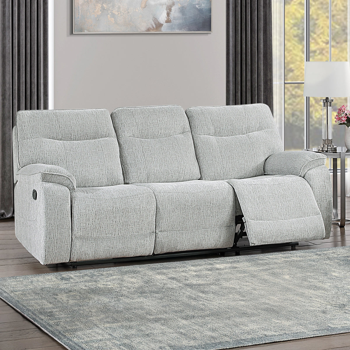 Chablis Reclining Sofa-Mist Gray