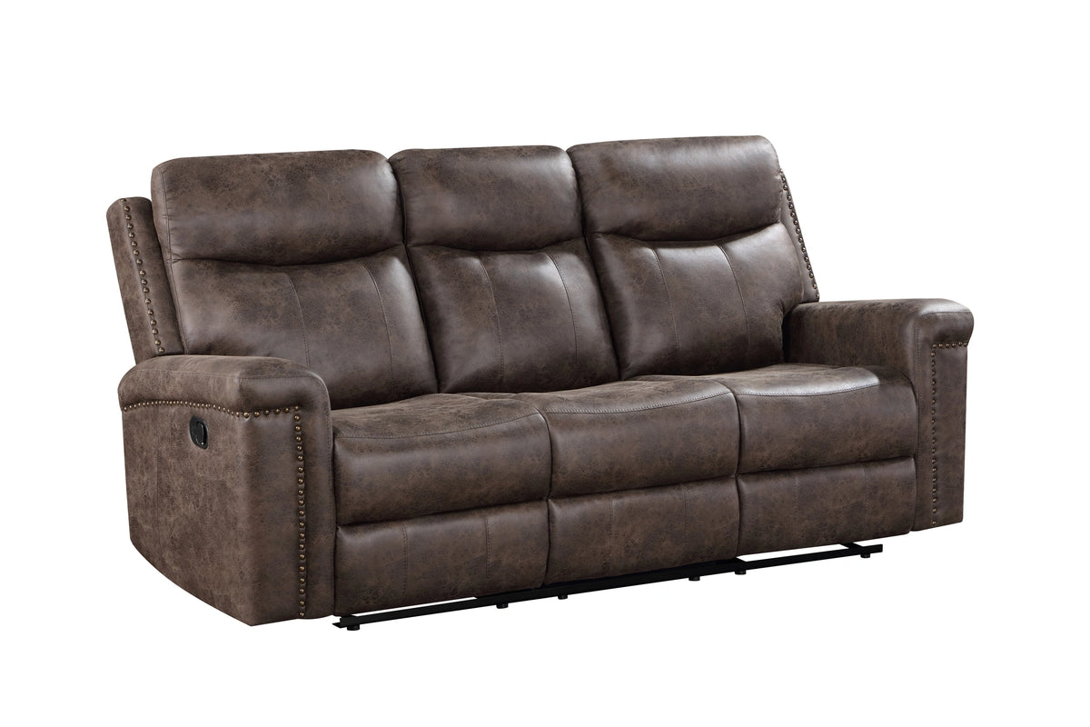 Quade Sofa W/Dual Recliner-Mocha