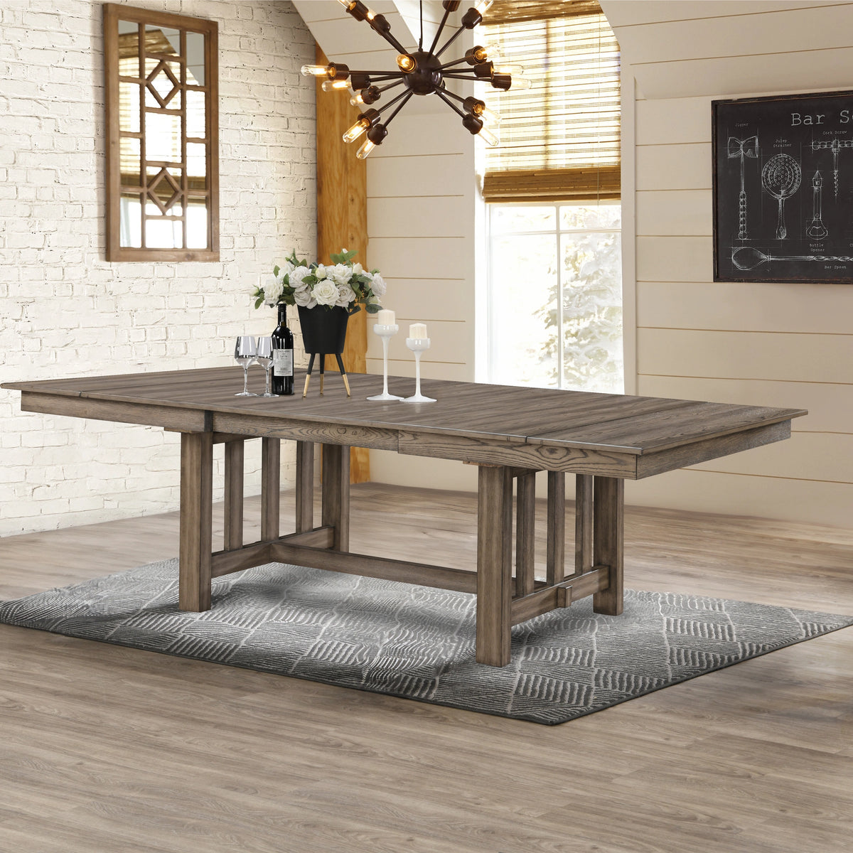 Harrisburg Dining Table Base-Walnut