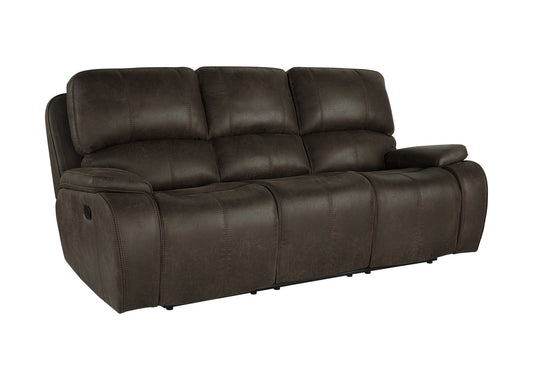 Brookings Sofa W/Dual Recliner-Brown