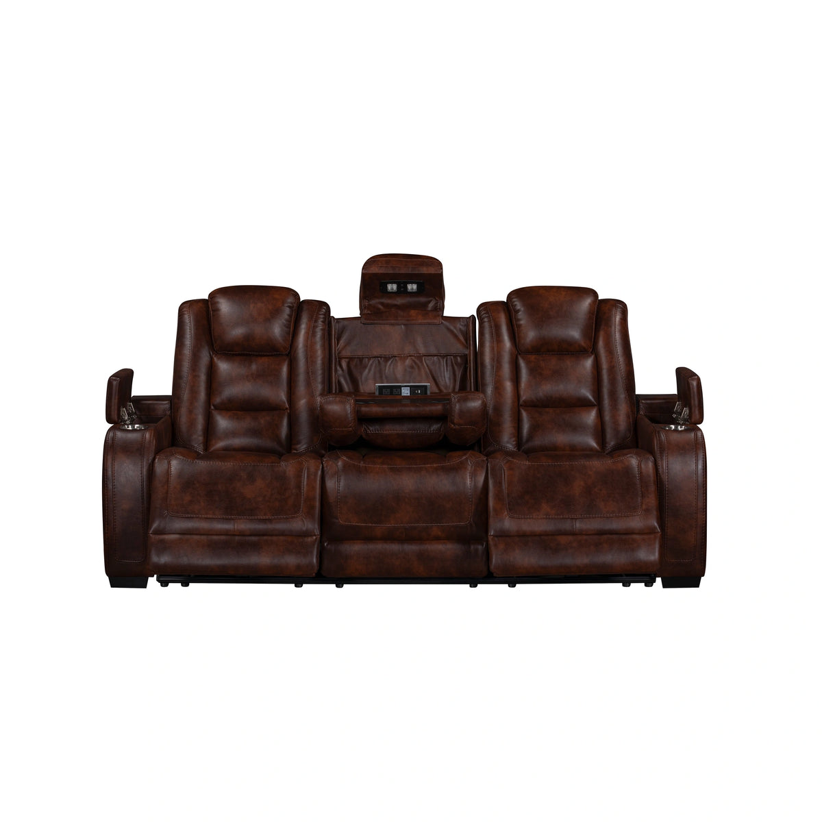 Chester Reclining Sofa W/Pwr Hr & Fr-Brown