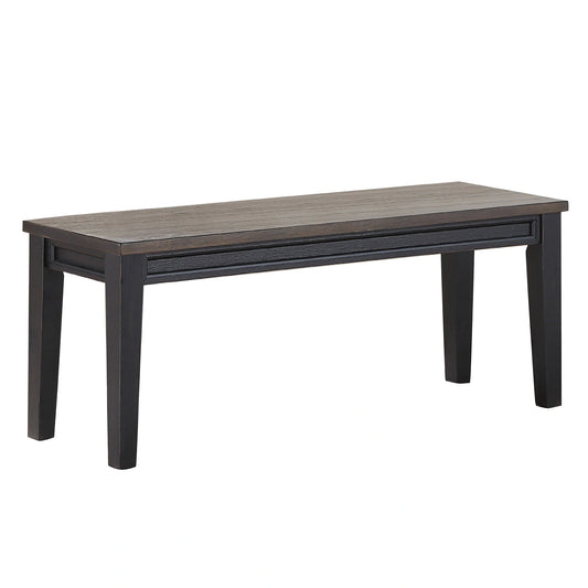 Steve Silver Raven Noir Bench in Two Tone Ebony and Driftwood