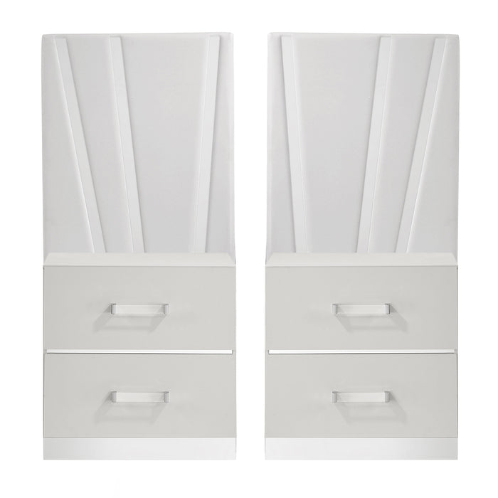Europa Nightstand Panels, Set Of 2 - White
