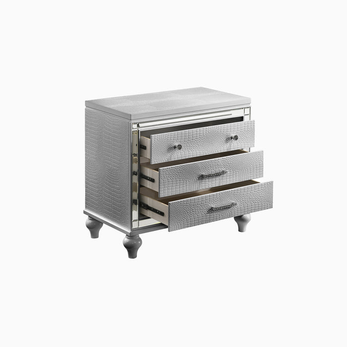 Valentino Nightstand-Silver