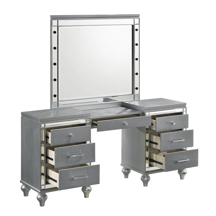 Valentino Dressing Table Mirror (Bulbs Not Included)-Silver