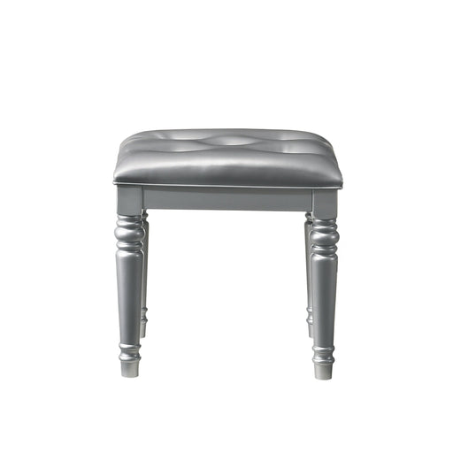 metal dressing table stool Dycanpo Gray Vanity Stool Vanity Chair with Velvet Upholstered, Metal Legs for Living Room, Adult