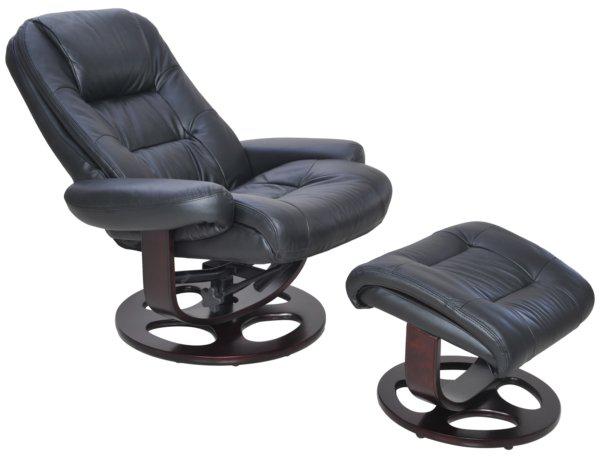 BarcaLounger Jacque Pedestal Recliner / Ottoman in Black 15-8021