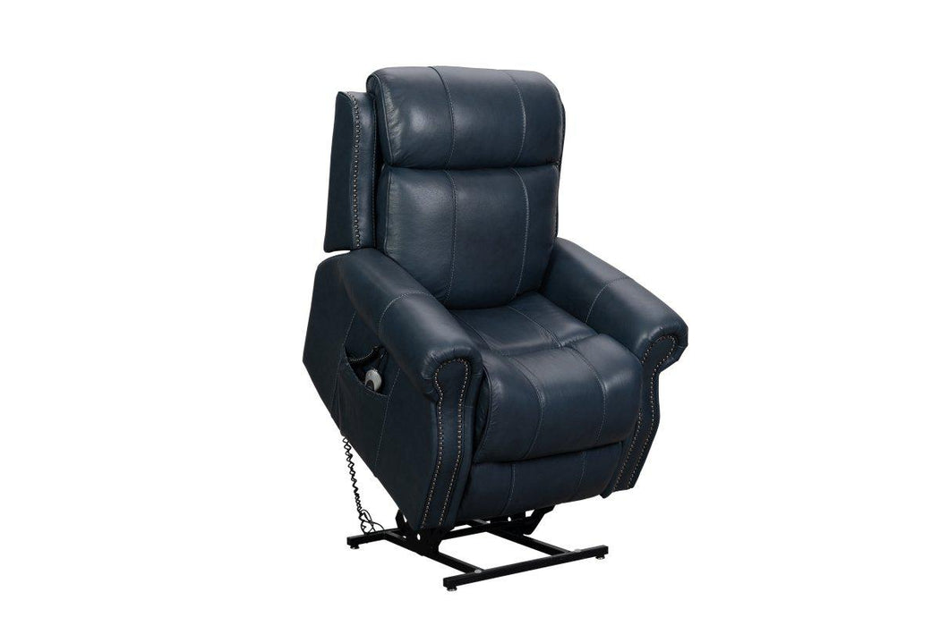 BarcaLounger Langston Lift Chair Recliner w/Power Head Rest & Lumbar in Blue