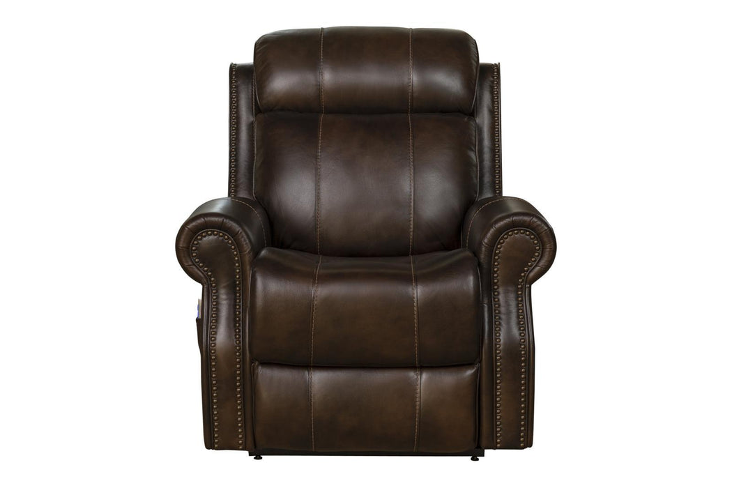 BarcaLounger Langston Lift Chair Recliner w/Power Head Rest & Lumbar in Brown