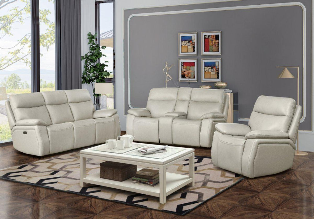 BarcaLounger Micah Console Loveseat w/Power Recline & Power Head Rests in Venzia Cream