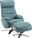 BarcaLounger Adler Pedestal Recliner with Ottoman in Capri Blue image