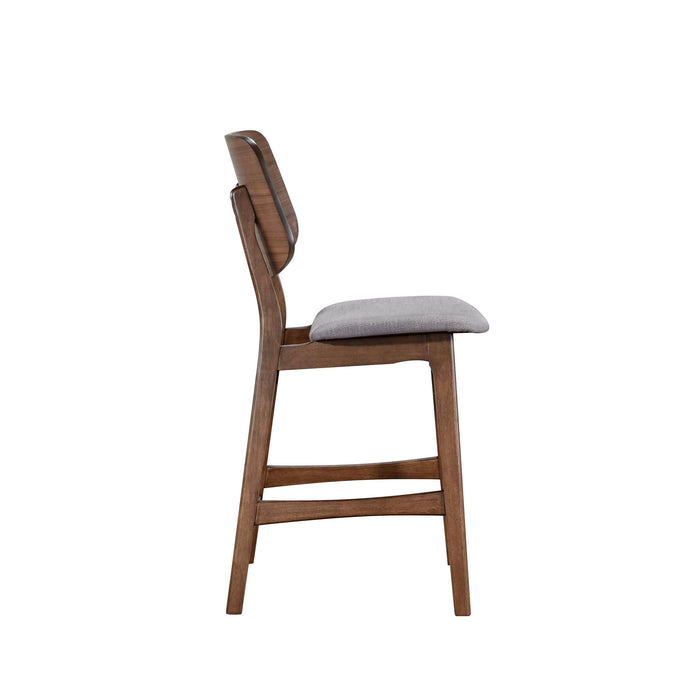 Oscar Counter Chair With Dk Gray Cushion-Walnut