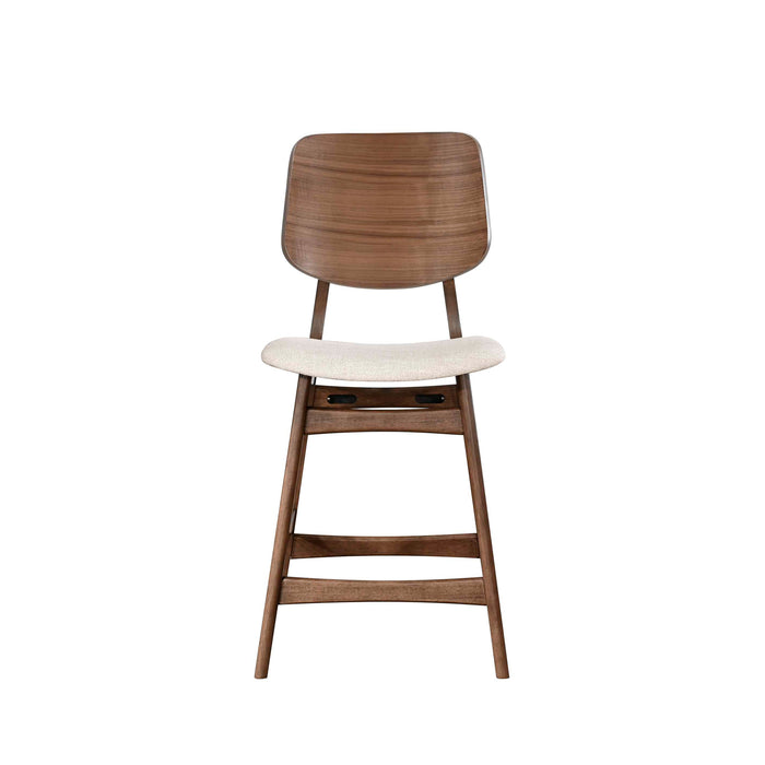 Oscar Counter Chair With Natural Cushion-Walnut