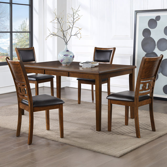Gia 5 Pc 60" Dining Table & 4 Chairs-Brown
