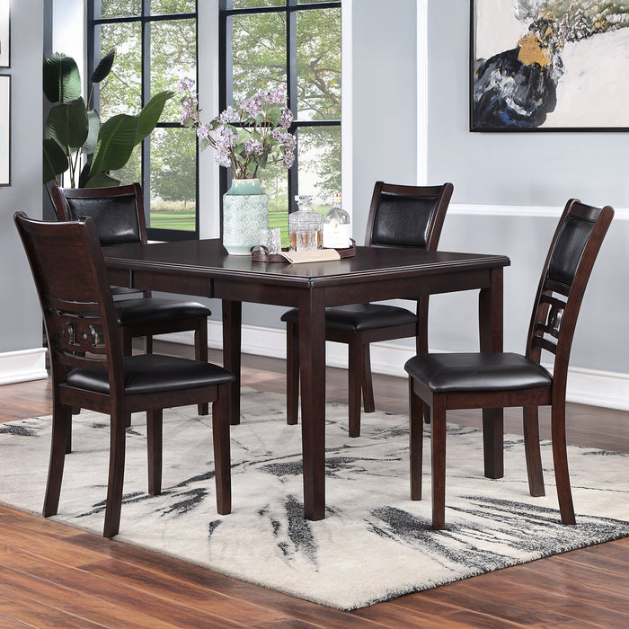 Gia 5 Pc 60" Dining Table & 4 Chairs-Ebony