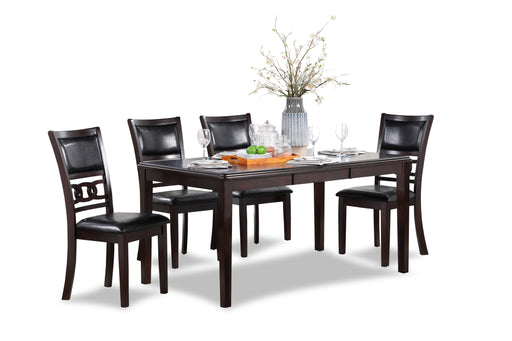Gia 5 Pc 60" Dining Table & 4 Chairs-Ebony