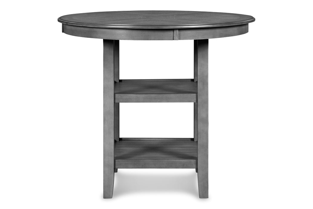 Gia 5 Pc 42" Round Counter Dining Table & 4 Chairs-Gray