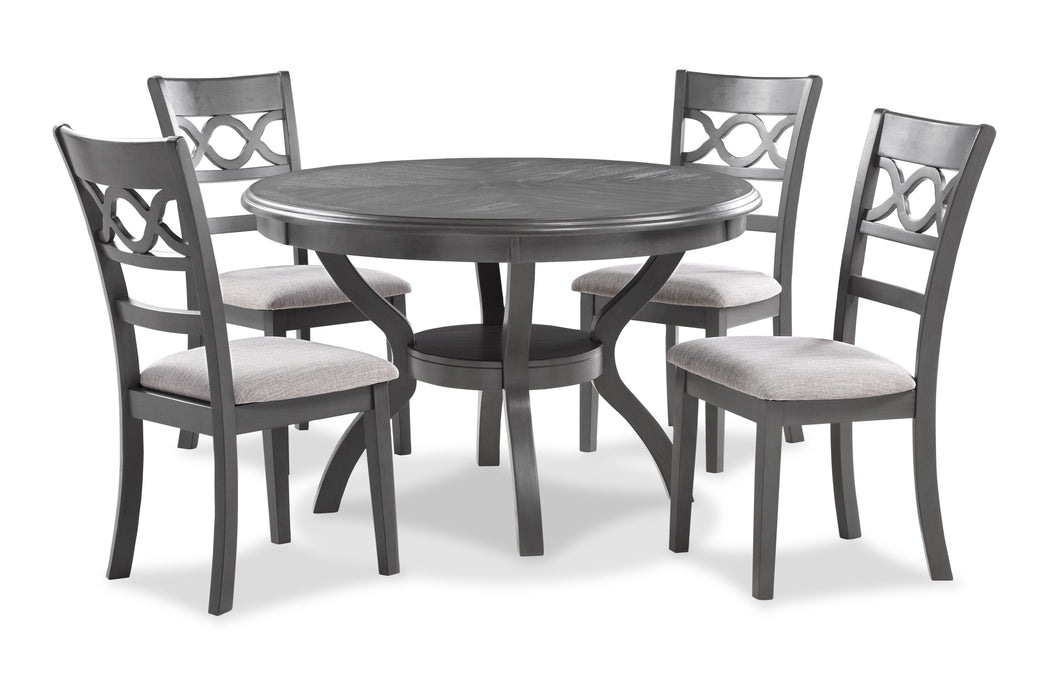 Cori Round Dining 5 Pc Set-Gray