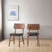 Thea Wood Back Side Chair W/Black Seat (2 Per Carton)-Walnut