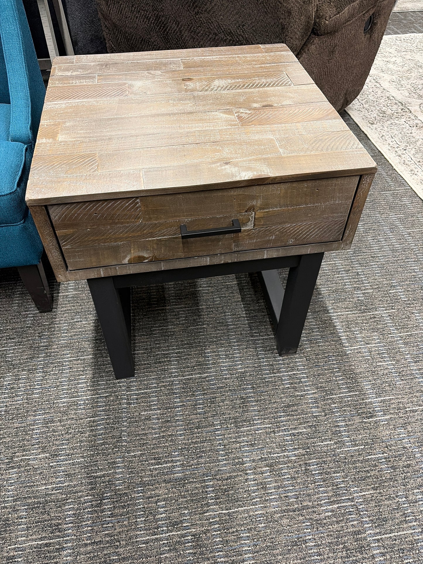 Distressed grayish-Brown End Table