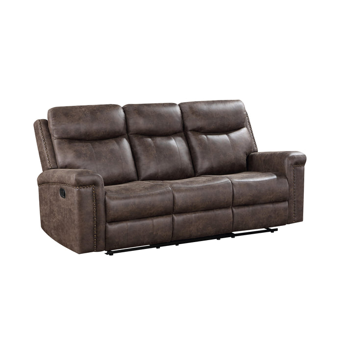 QUADE SOFA W/DUAL RECLINER-MOCHA