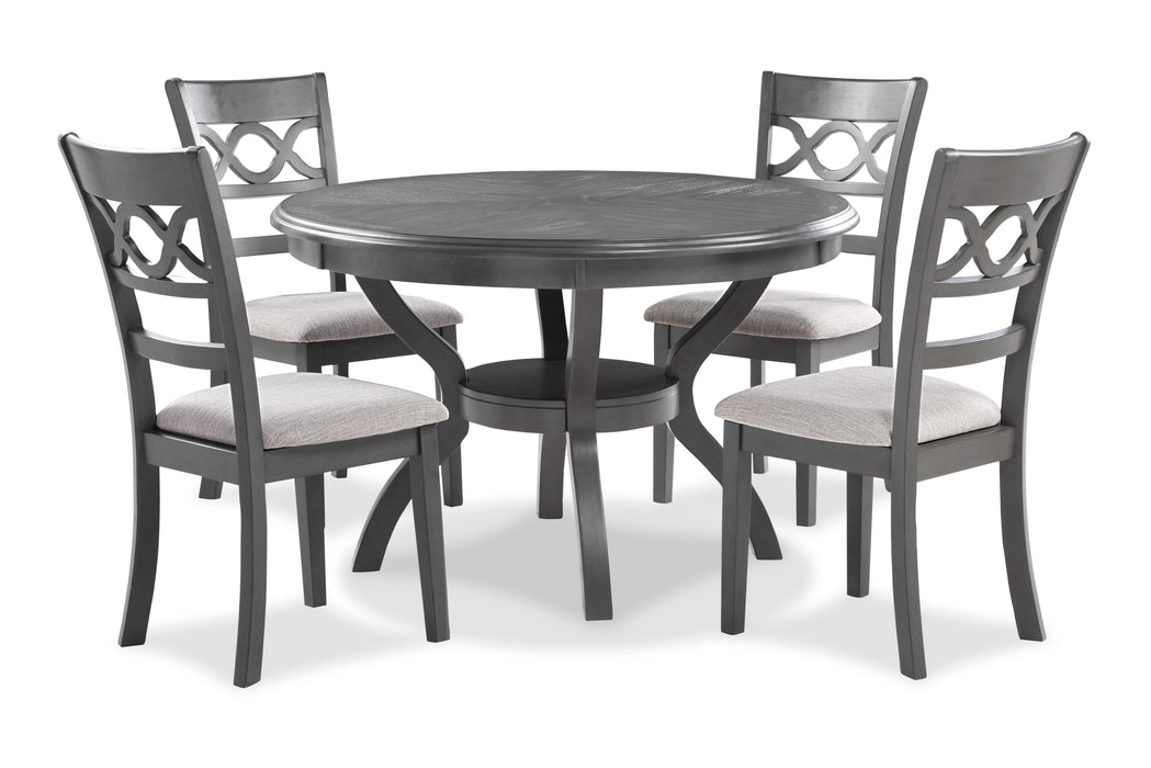 CORI ROUND DINING 5 PC SET-GRAY