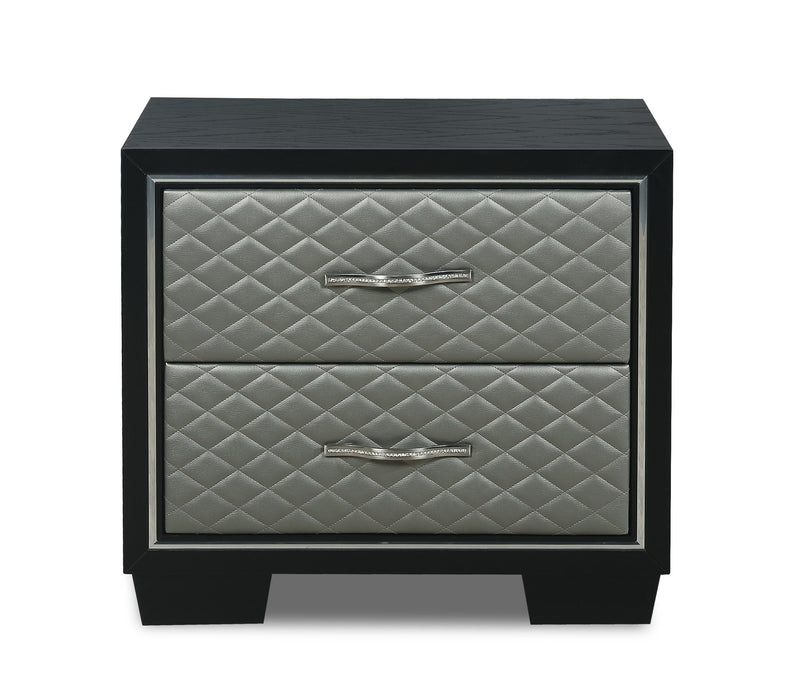 LUXOR NIGHTSTAND-BLACK/SILVER