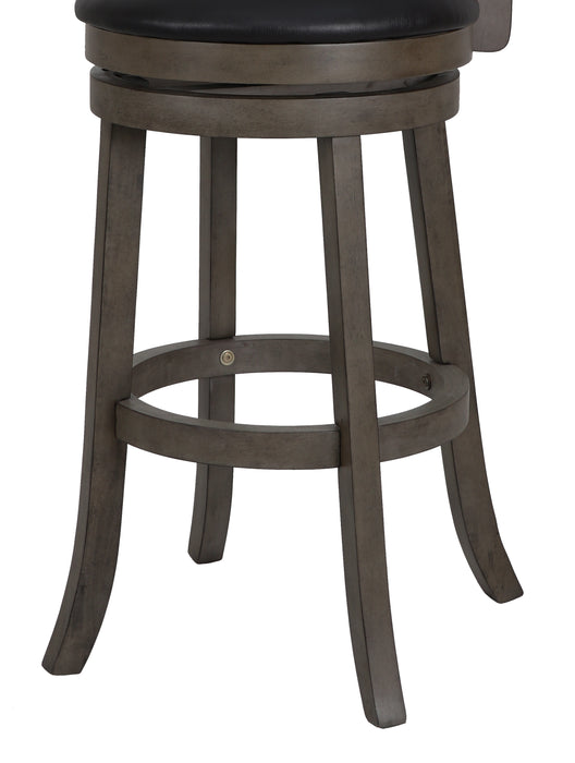 Manchester 29" Bar Stool W/Black Pu Cushions-Gray