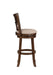 Gia 29" Swivel Barstool-Cherry W/Brown Fabric Seat
