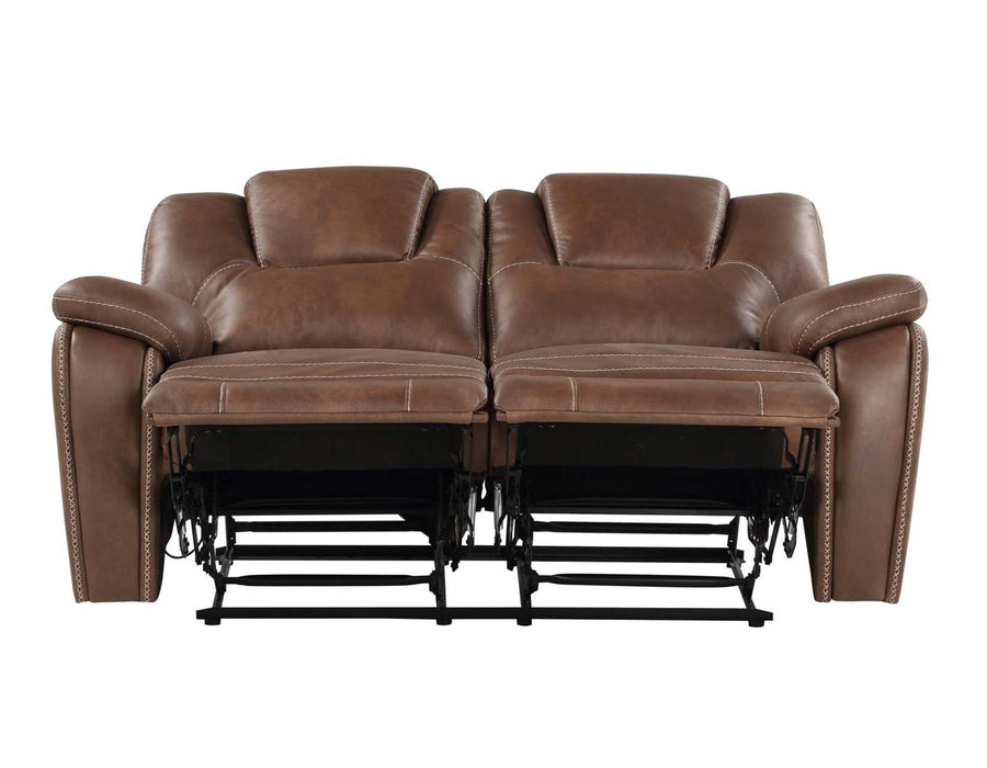 Steve Silver Katrine Manual Reclining Loveseat in Chestnut Brown