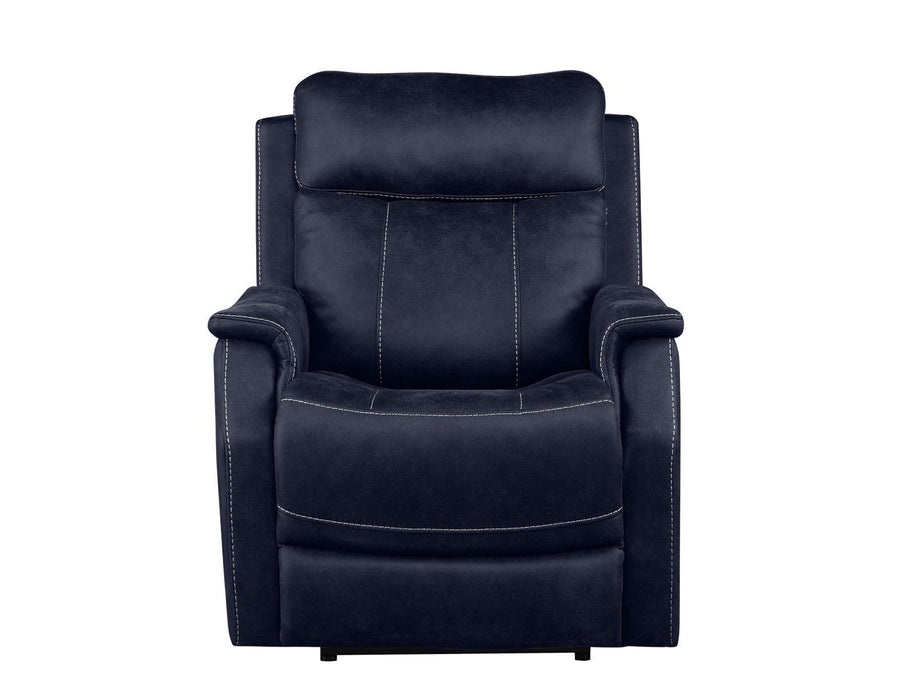 Steve Silver Valencia Dual Power Leatherette Recliner in Ocean Blue