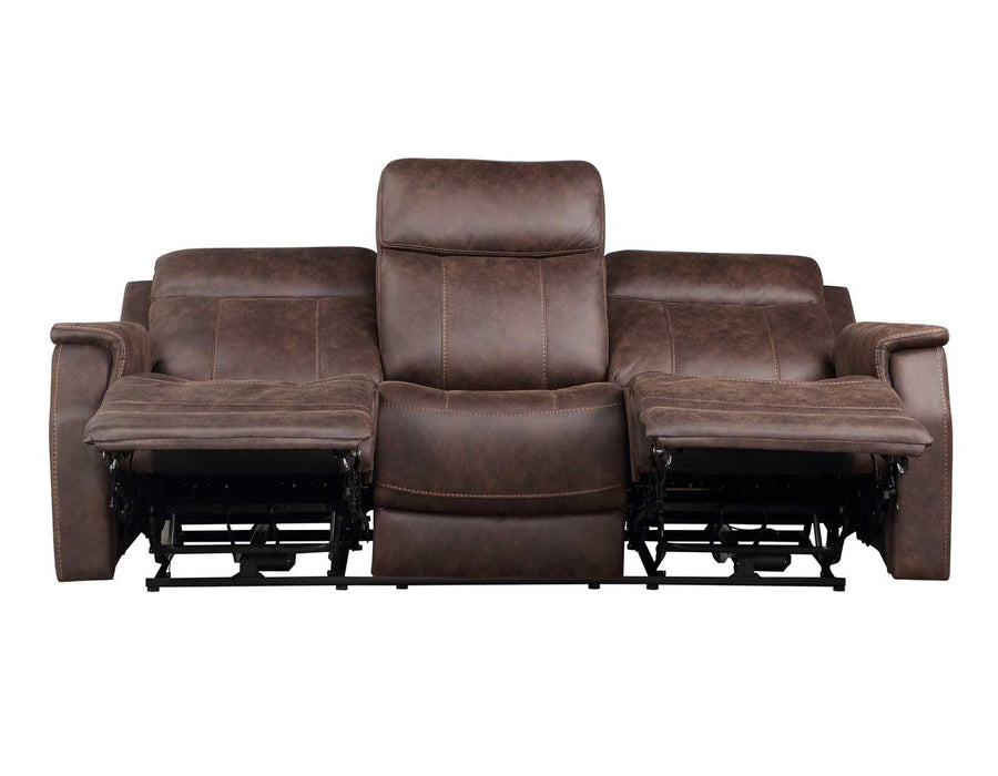 Steve Silver Valencia Dual Power Reclining Sofa in Walnut