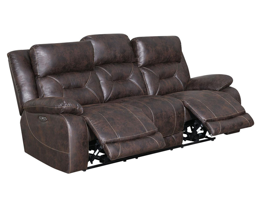 Steve Silver Aria Dual Power Reclining Sofa in Saddle Brown