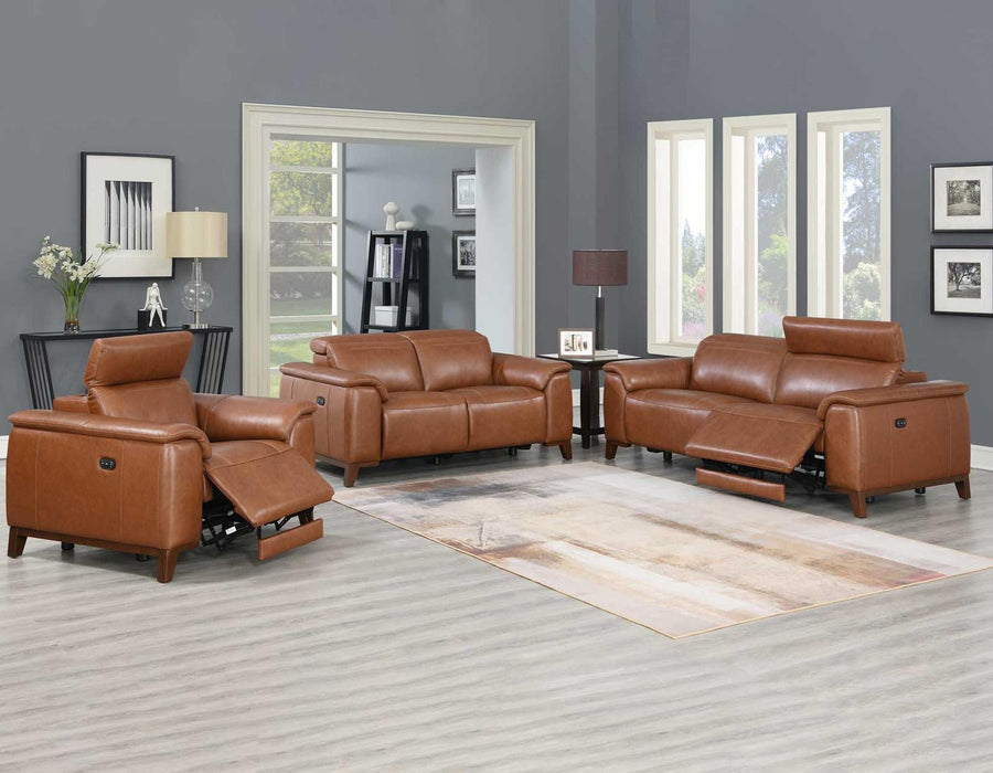 Steve Silver Bergamo Dual-Power Leather Recliner in Mocha