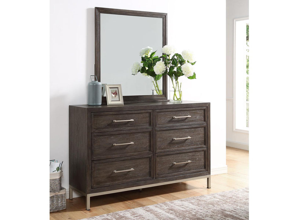 Steve Silver Broomfield 6 Drawer Dresser in Walnut