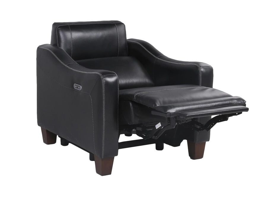 Steve Silver Giorno Dual Power Leather Recliner in Midnight