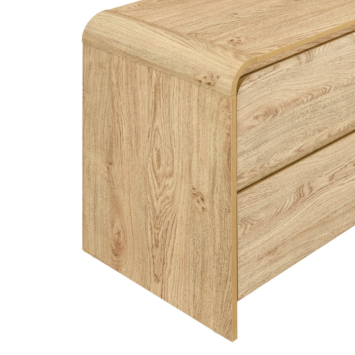 Mara Two Drawer End Table / Bedside Table-Natural