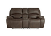Brookings Console Loveseat W/Pwr Hr & Fr-Brown