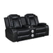Orion Ii Console Loveseat W/ Dual Recliners-Black