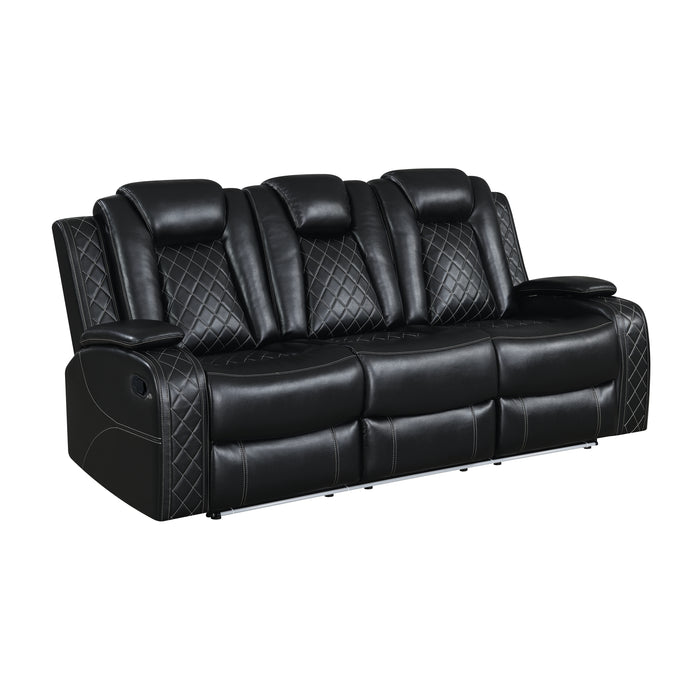 Orion Ii Sofa W/Dual Recliner-Black