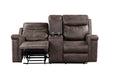 Quade Console Loveseat W/ Dual Recliners-Mocha