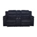 Willow Console Loveseat W/ Dual Recliners-Black