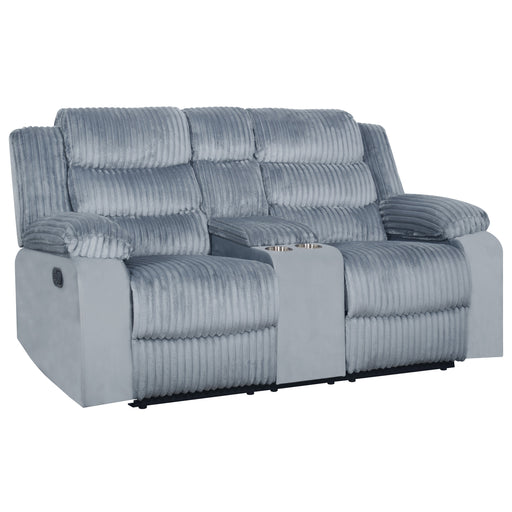 Willow Console Loveseat W/ Dual Recliners-Gray